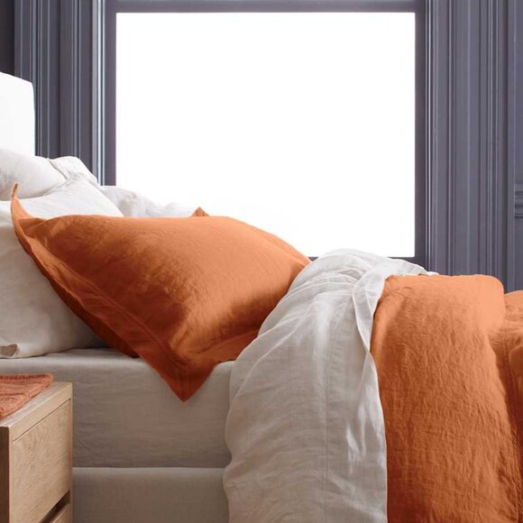 QUINCE *King* Terracotta European Linen Pillowcase - Picture 2 of 3